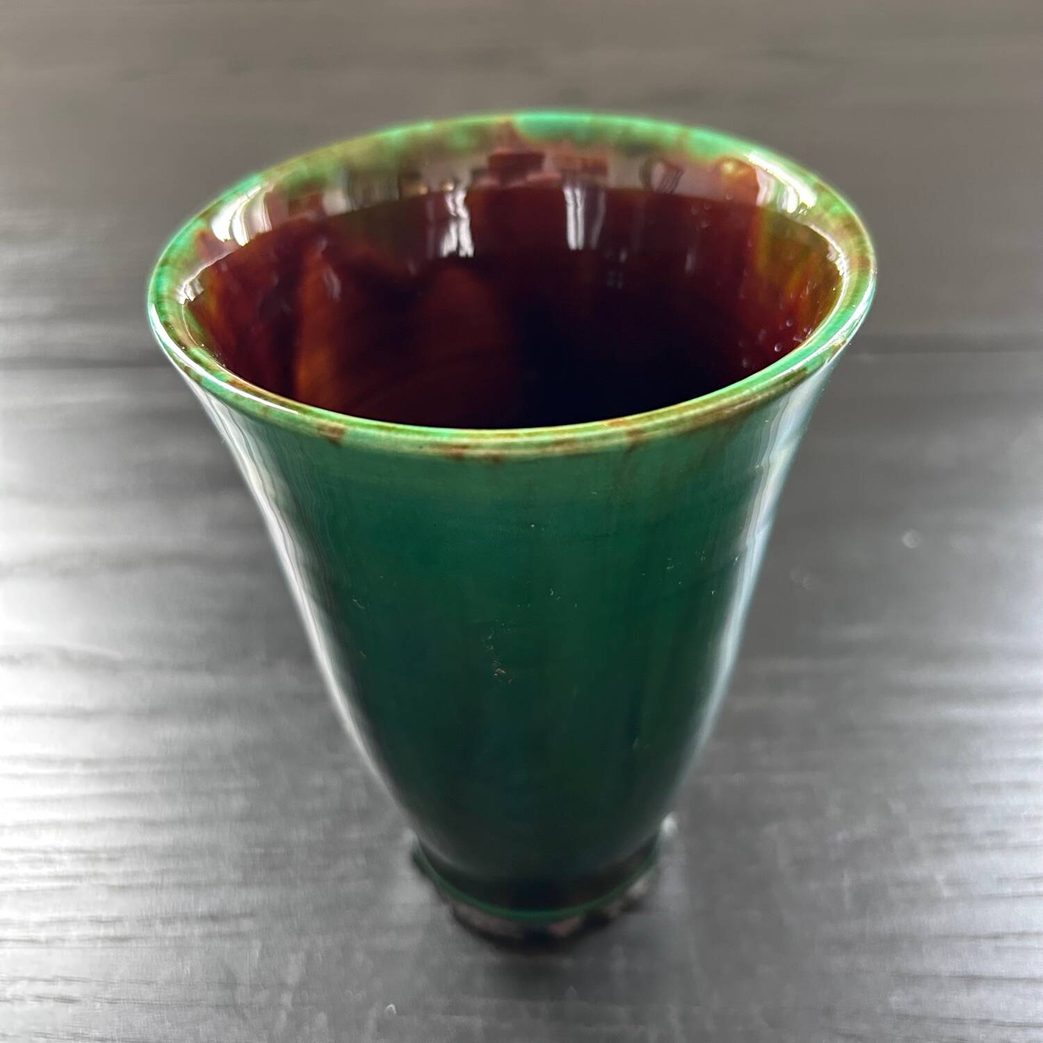 Deep green handmade vase
