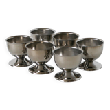 Set of 6 stainless steel egg cups, Design, 1970