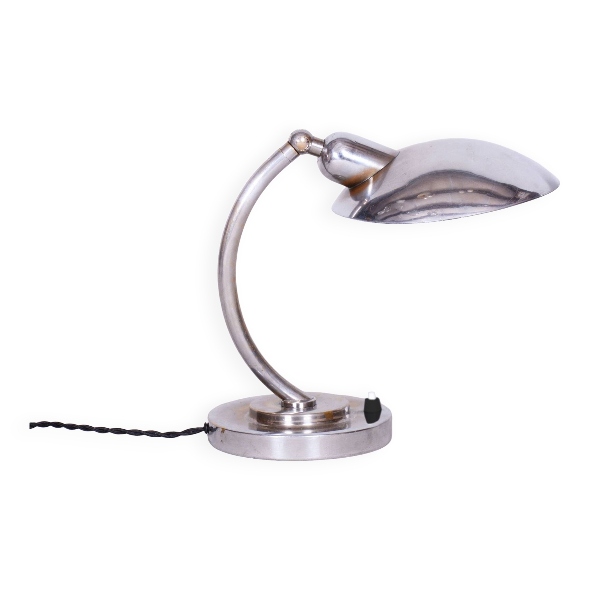 Restored Bauhaus Chrome Table Lamp, Franta Anyz, New Electrification, Czechia, 1920s