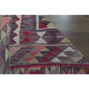 1970s Vintage Turkish Oushak Handmade Wool Cotton Pink Runner Rug 87x333