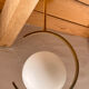 Suspension mid-century laiton et verre opalin