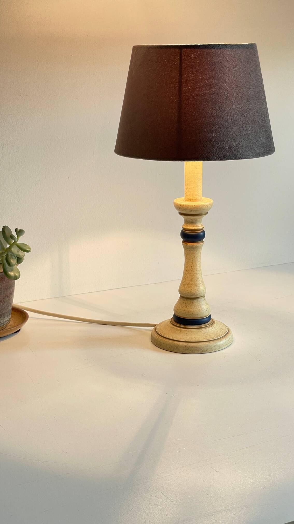 Wooden lamp in the style of a candlestick, 1990s/2000s