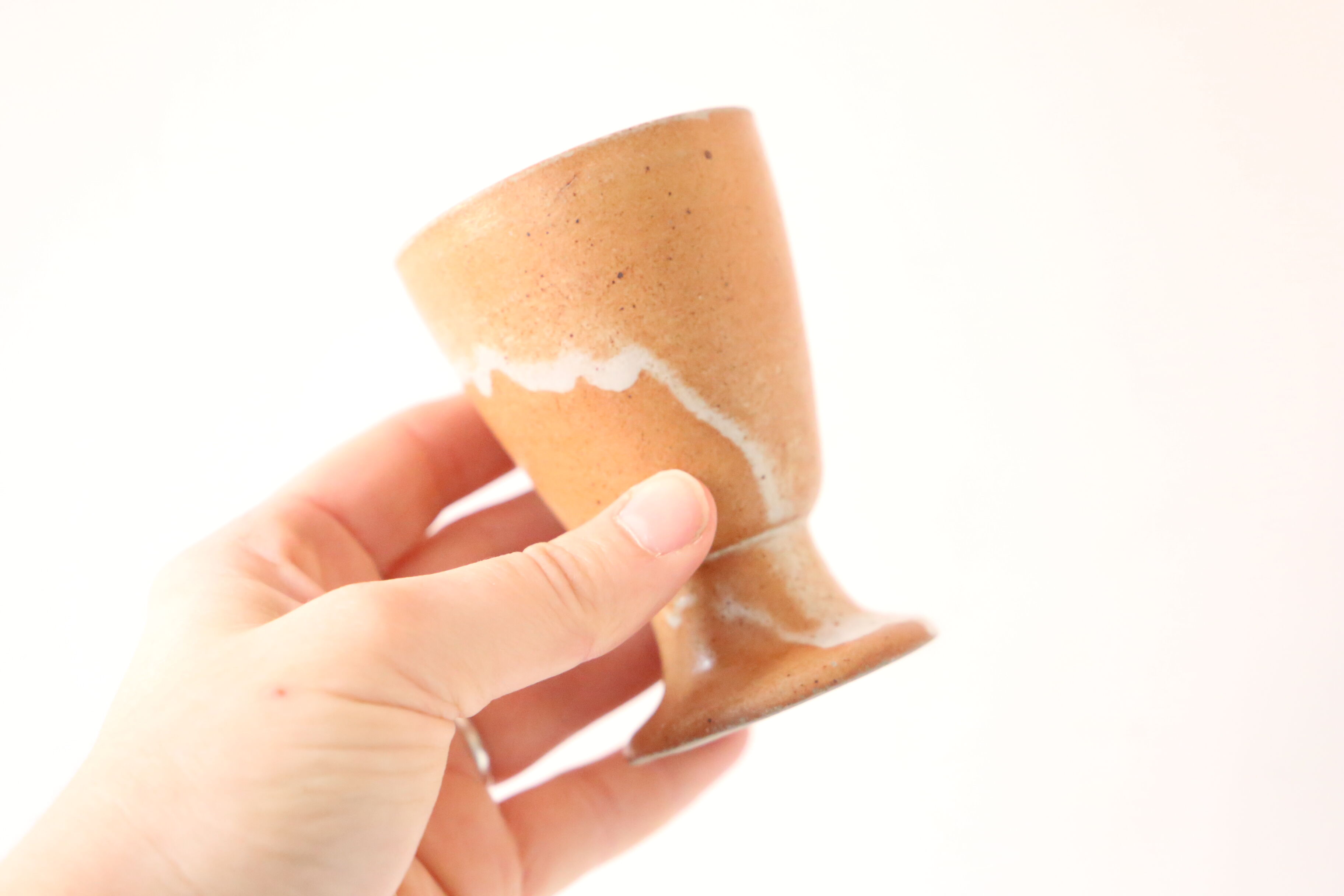 Set of 5 glasses on foot in sandstone, vintage