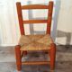 Chaise enfant en bois et paille