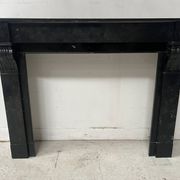 Napoleon III period fireplace with a black marble corbel. 19th century.