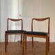 Pair of Scandinavian chairs in teak and skaï, 1965