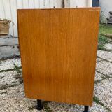 Rattan chest of drawers and vintage wood