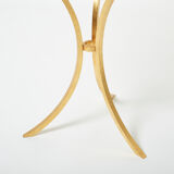 Golden iron and glass pedestal table by Roger Thibier 1960