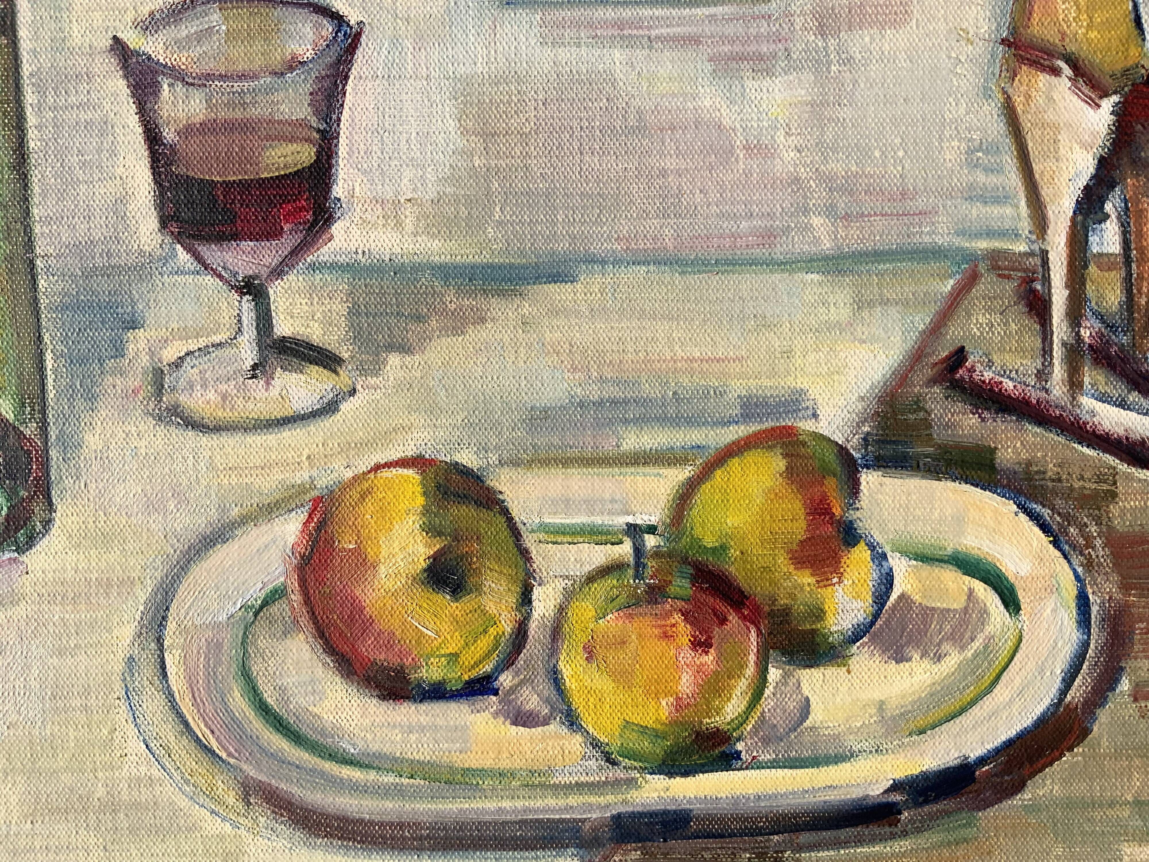 Original Stillife Mid 20th Century Swedish Oil Painting signed by Napoleon Frank 1960s