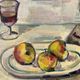 Original Stillife Mid 20th Century Swedish Oil Painting signed by Napoleon Frank 1960s