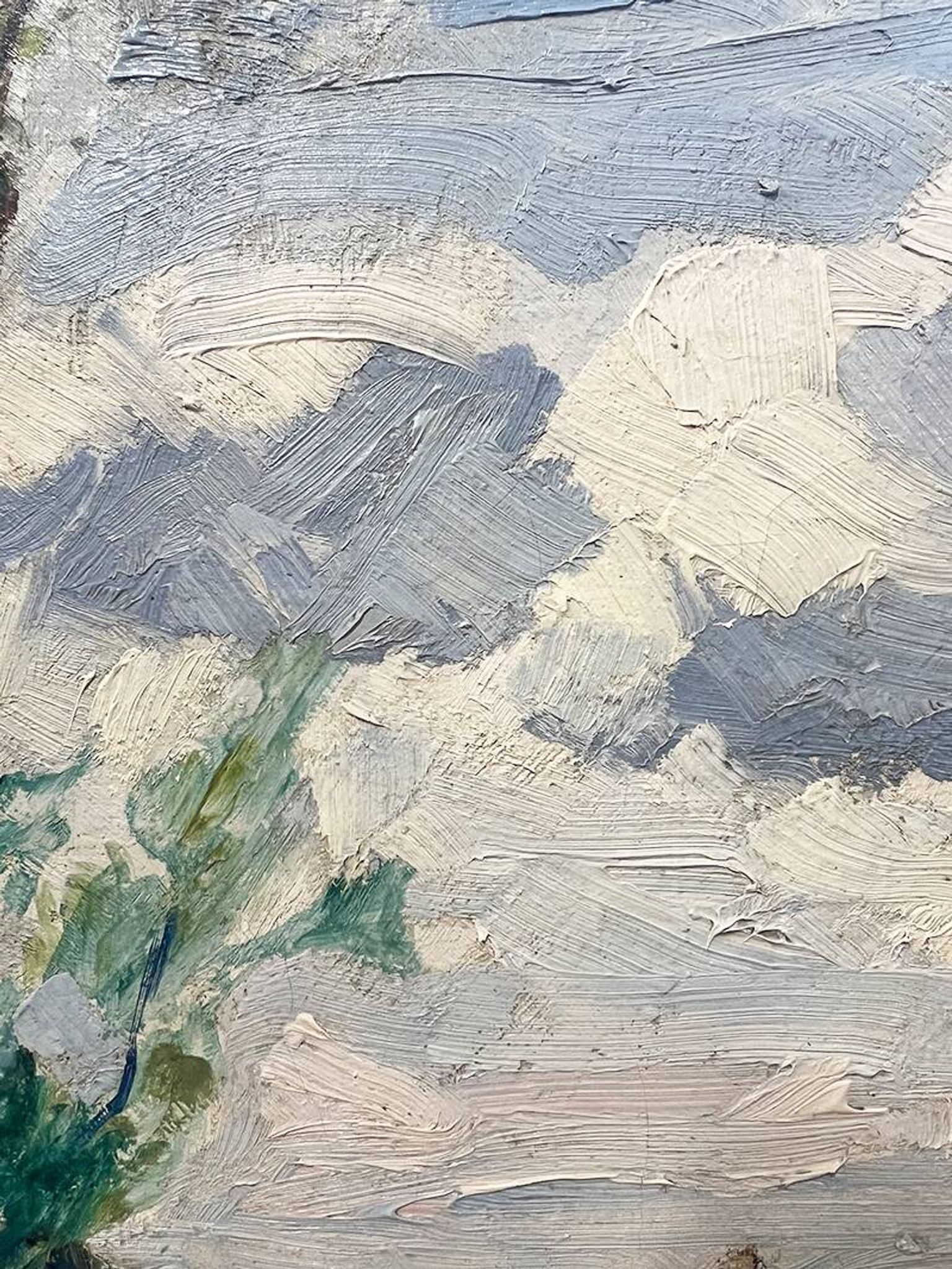 Painting “Village”, Oil on canvas signed.