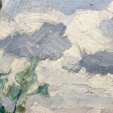 Painting “Village”, Oil on canvas signed.
