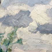 Painting “Village”, Oil on canvas signed.