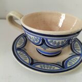 Trio of Ti-Bihan St Malo cups and saucers by Yvon Roy
