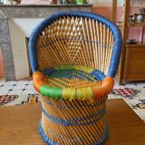 Fauteuil enfant rotin et cordage