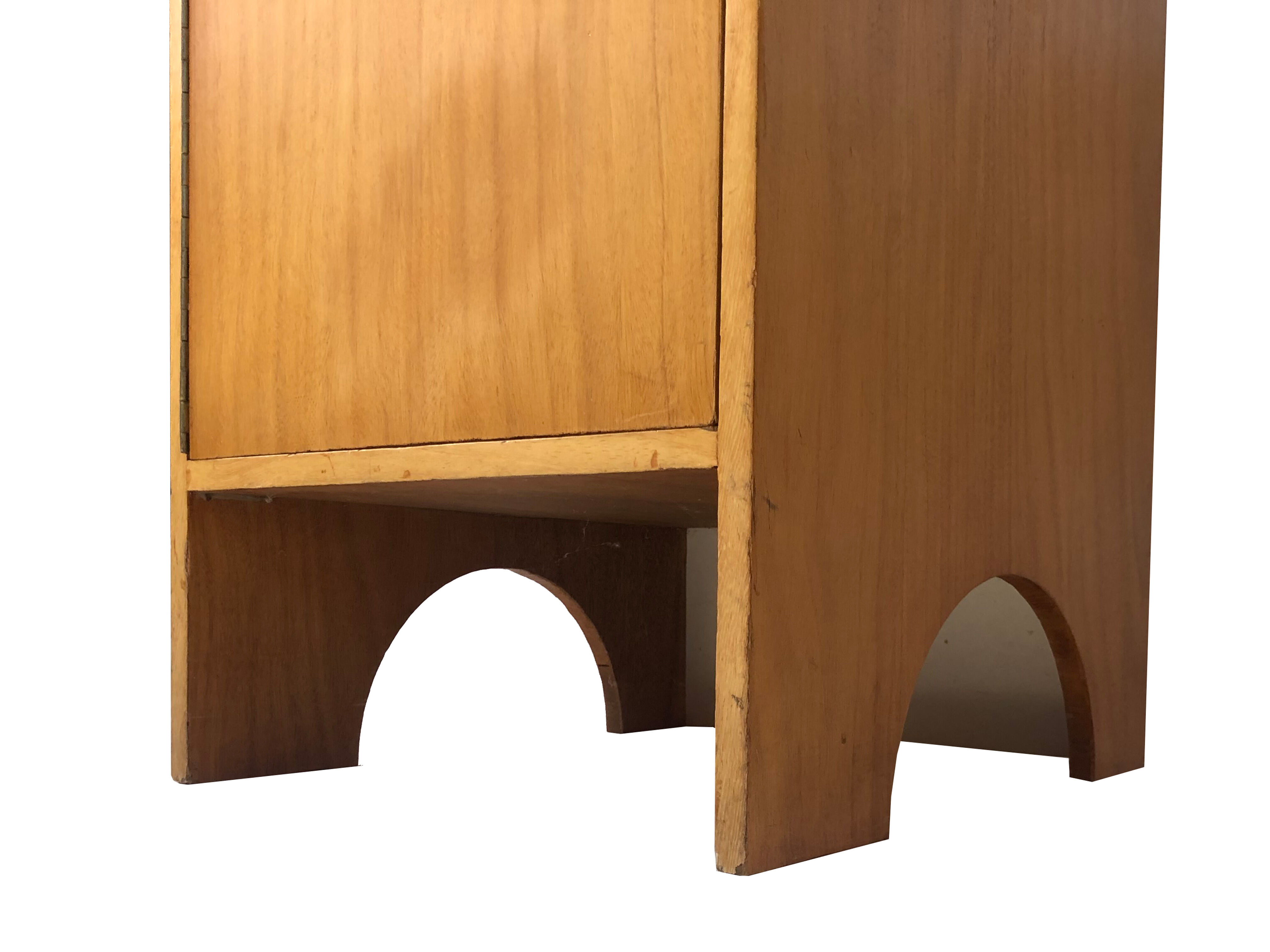 Art deco birch wood compact desk 1960