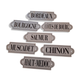 Set enamelled wine plates
