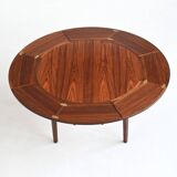 Dyrlund Lotus Flip Flap dining table in rosewood Denmark 1960