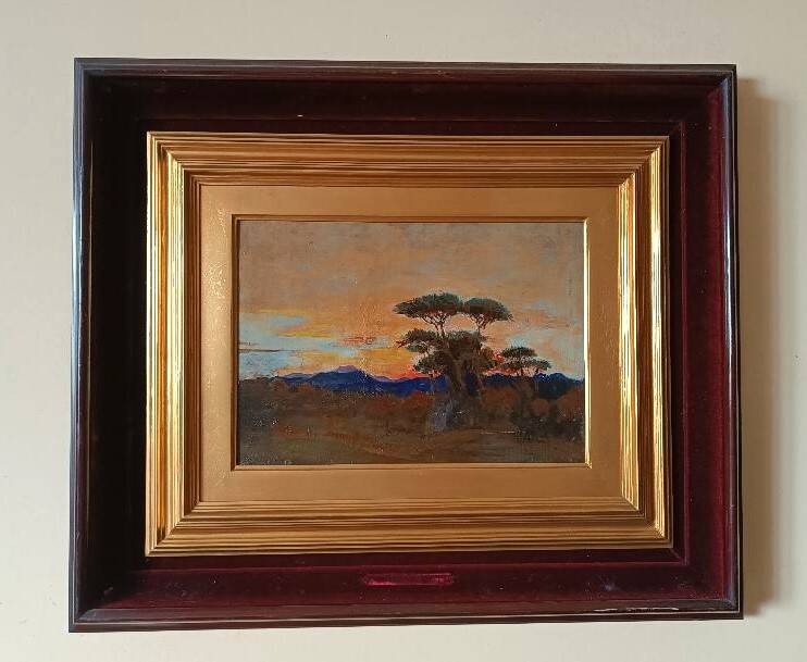 peinture à l'huile ancienne sur toile Ettore Cumbo Borgia fin 19ème siècle