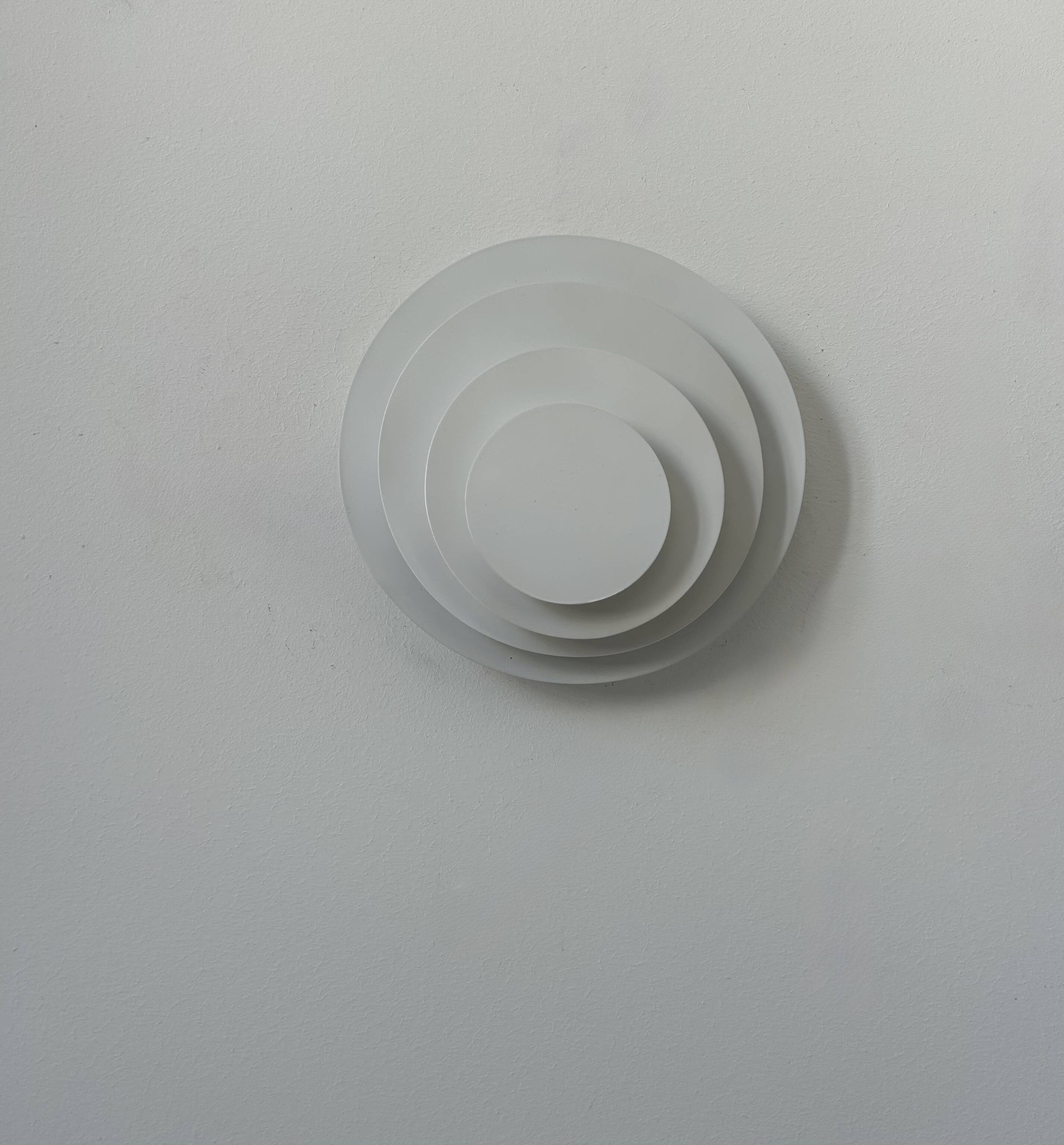 Pair of vintage wall lights, matte white metal, France, 1980.
