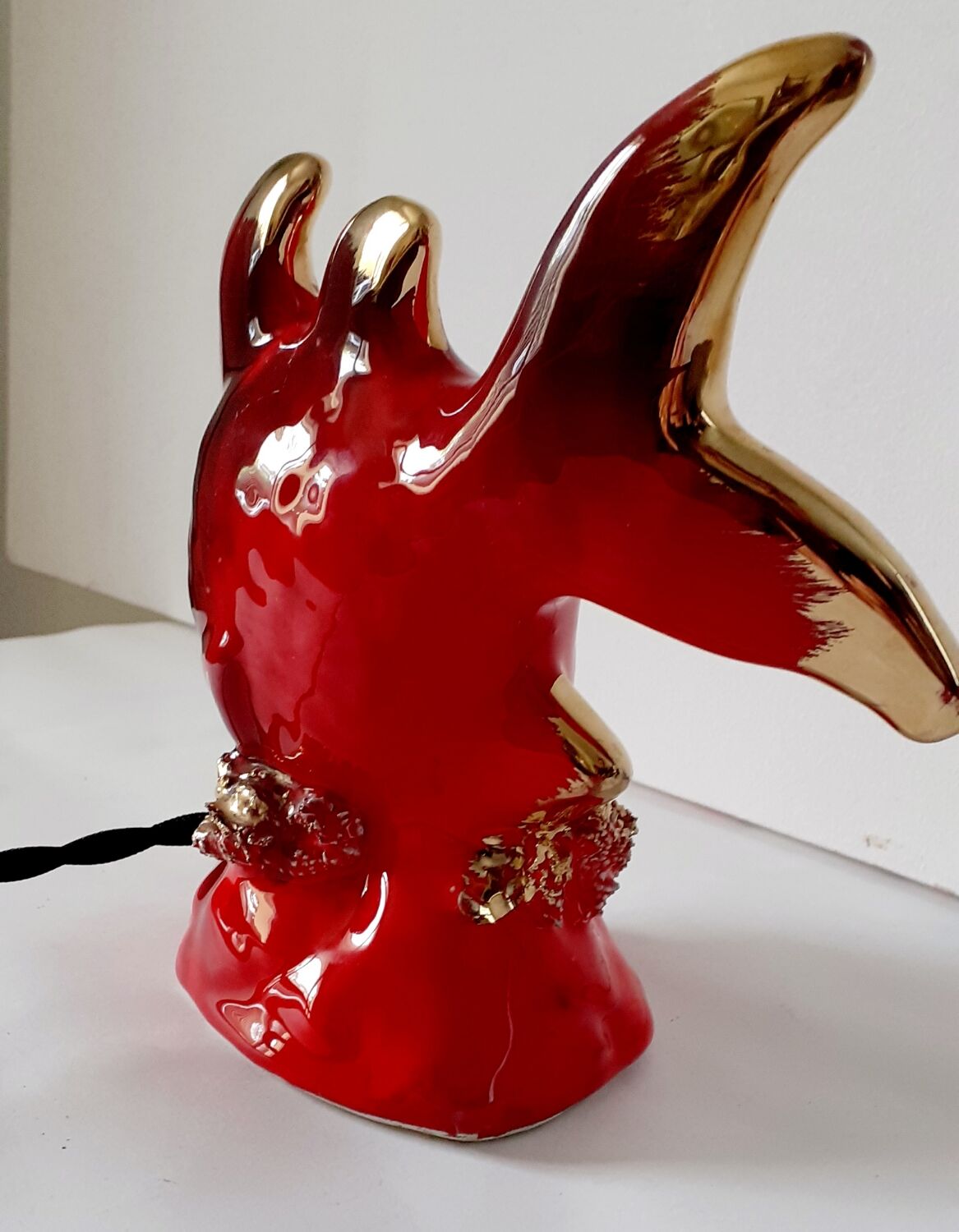 vintage Vallauris fish lamp