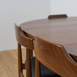 Mid-Century Teak Dining Table & Chairs by Hans Olsen for Frem Røjle, Denmark, 1960s, Set of 5