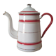 Red and white enamelled metal coffee maker