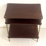 Table d'appoint en acajou et laiton, 50's