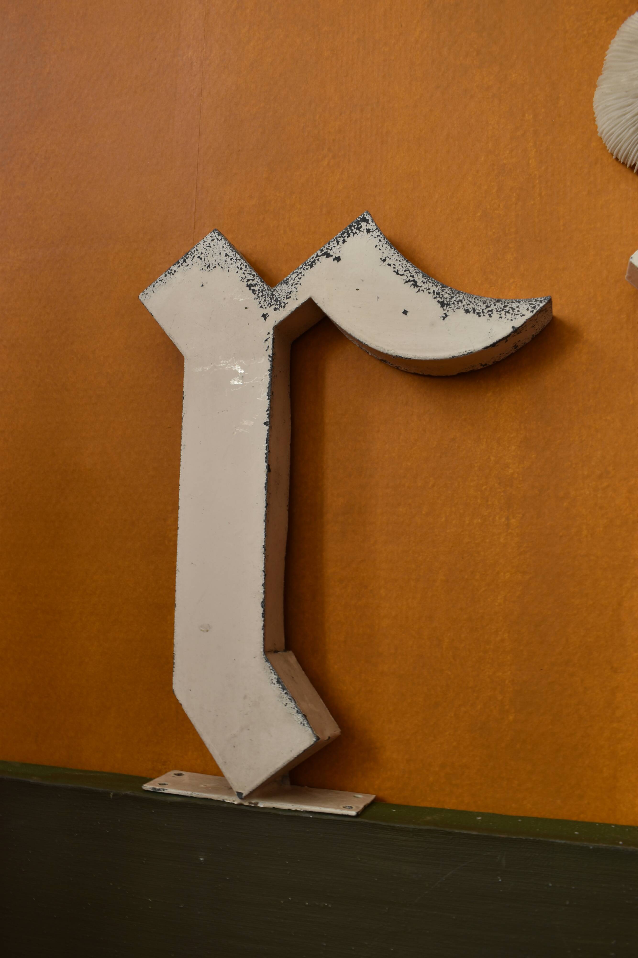 Letters old sign industrial zinc