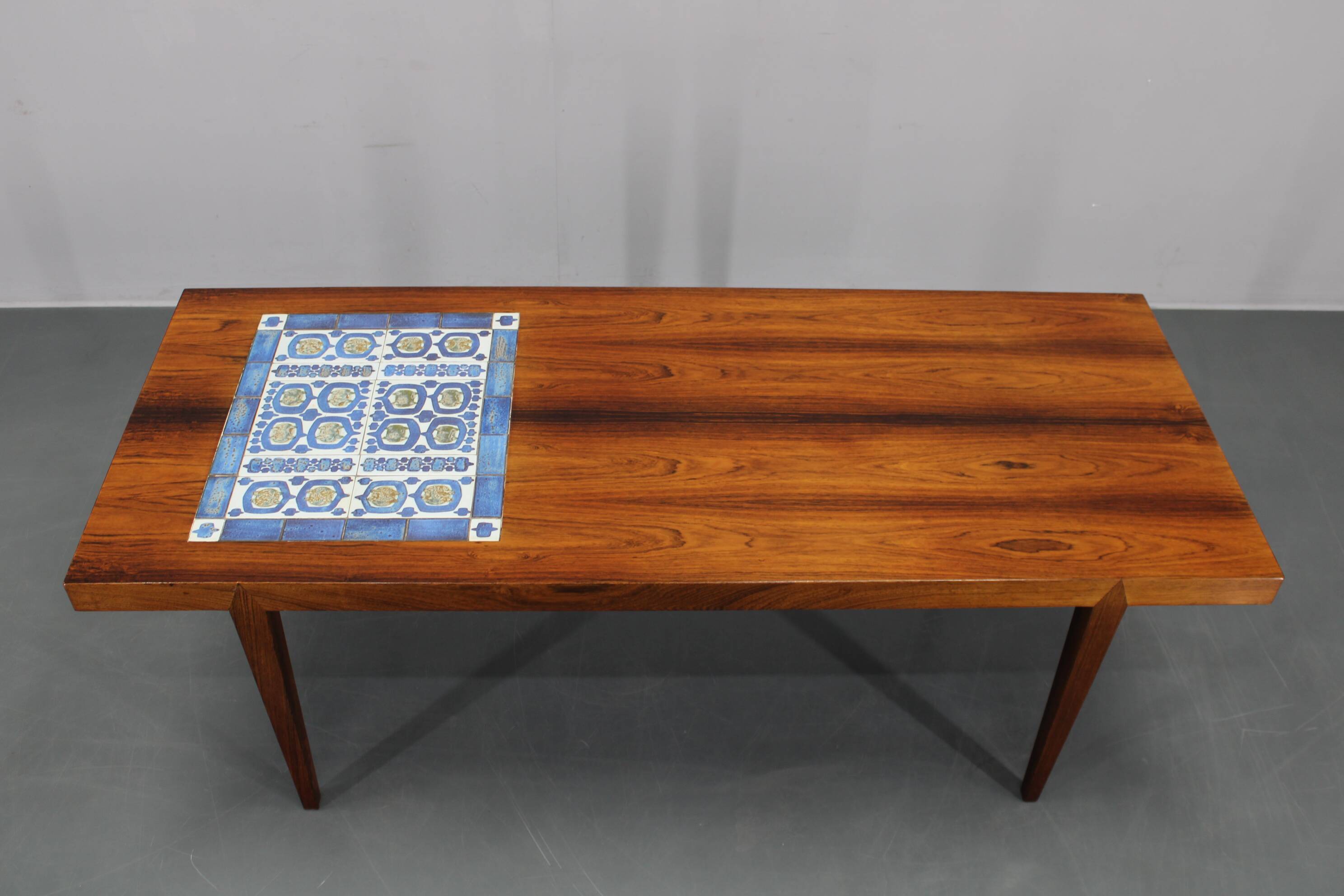 Mid-century Danish Haslev Mobelsnedkeri coffee table, ceramic tile inlay, 1960s