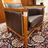 Classic Art Deco Armchair Black Low