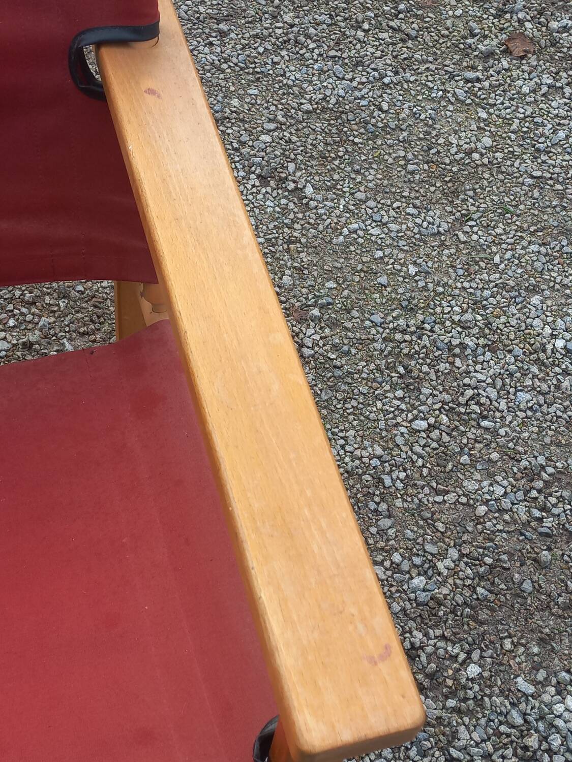 Safari armchair in beech and cotton canvas