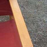 Safari armchair in beech and cotton canvas