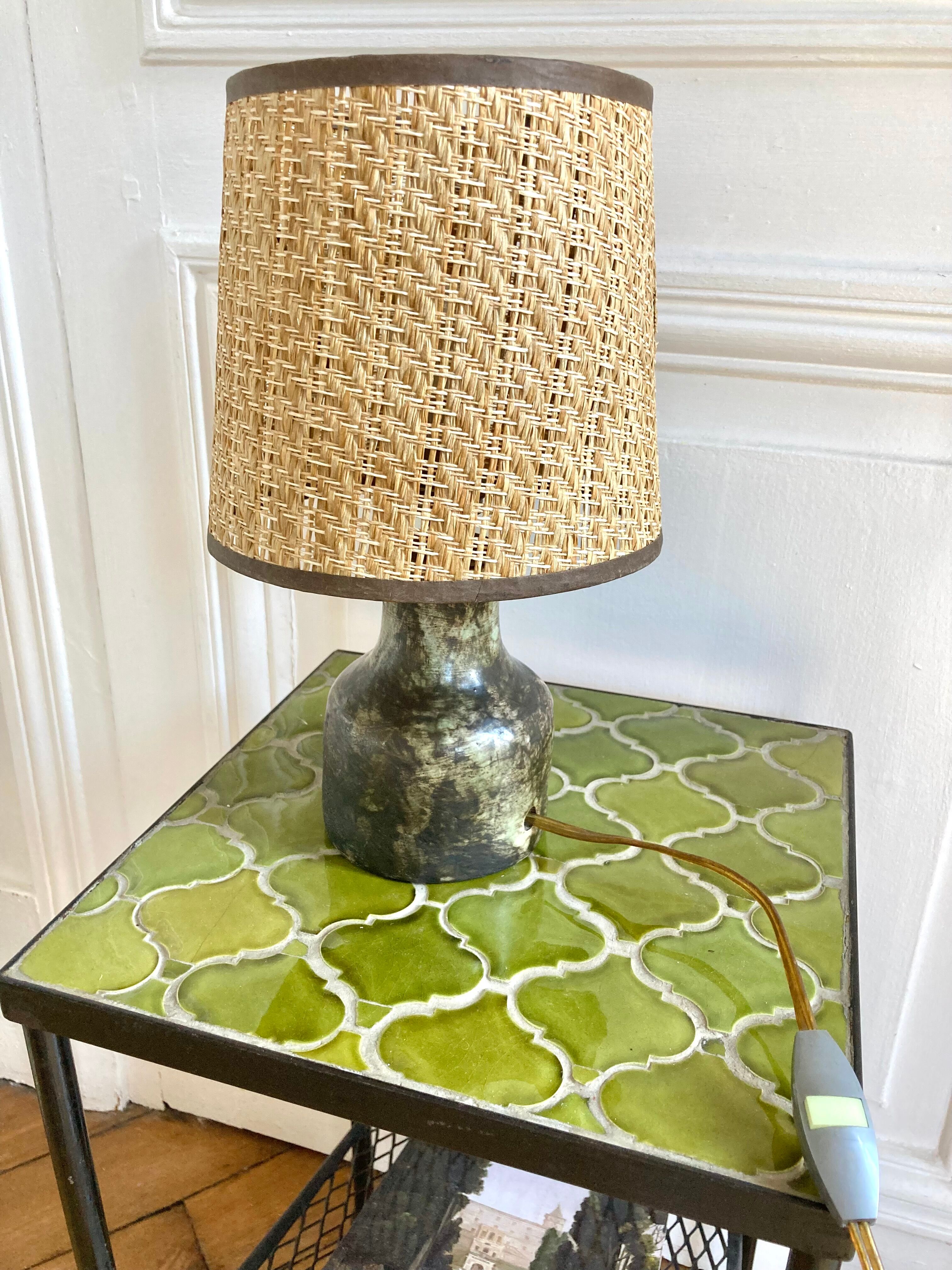 Earth lamp and braided lampshade 70s/70s