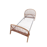 Vintage rattan basket bed 1 place