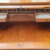 Old American desk in solid oak with S-shaped shutter