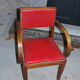 Fauteuil vintage année 40 rouge