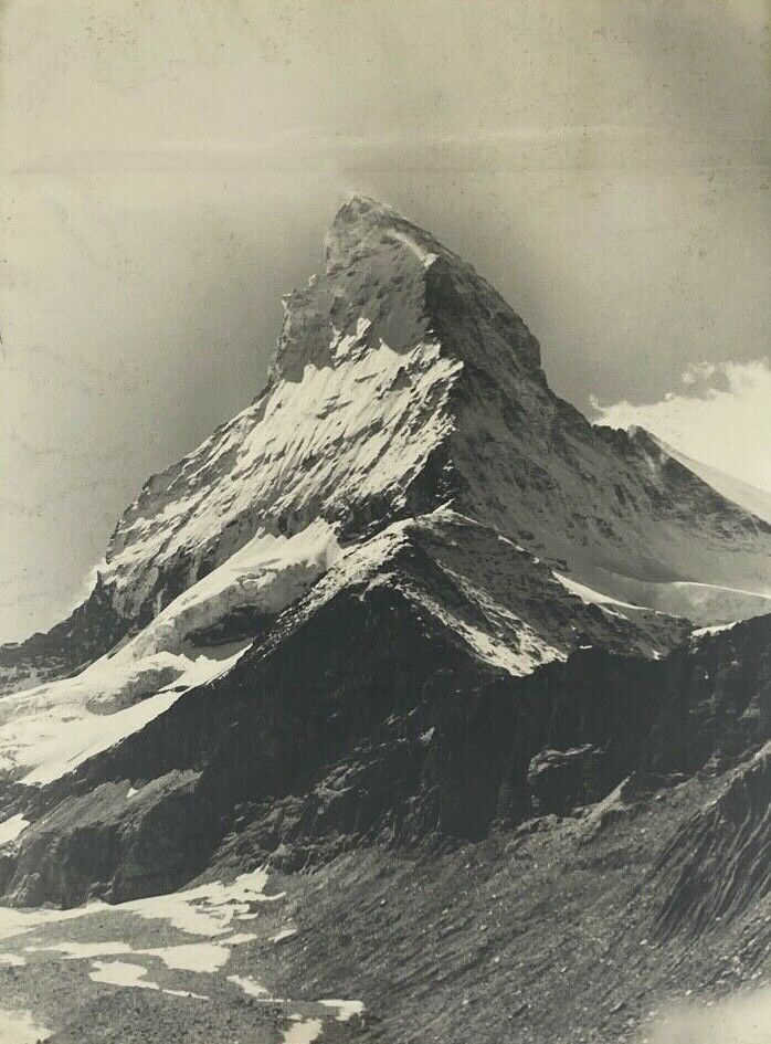 Old photo in black and white artistic mountain in golden frame