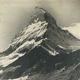 Old photo in black and white artistic mountain in golden frame