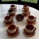 Coffee service composed of 17 pieces, 8 cups, 8 saucers and a sugar bowl, artisanal