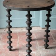 Wooden table with spool legs, coffee table, wooden side table, wooden end table, vintage round table, wooden table.