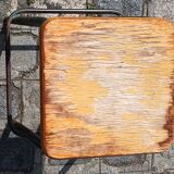 Tabouret haut industriel en bois