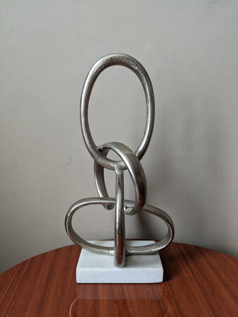 Handcrafted sculpture cast aluminum contemporary design abstract art