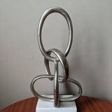 Handcrafted sculpture cast aluminum contemporary design abstract art