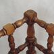 Antique French Turned Wooden Bobbin Chair with Rush Seat