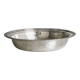 Antique round salad bowl or dish in shiny silver metal