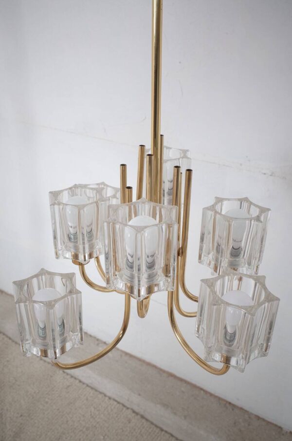 Lustre en Verre Cristal de Peill & Putzler, années 1970