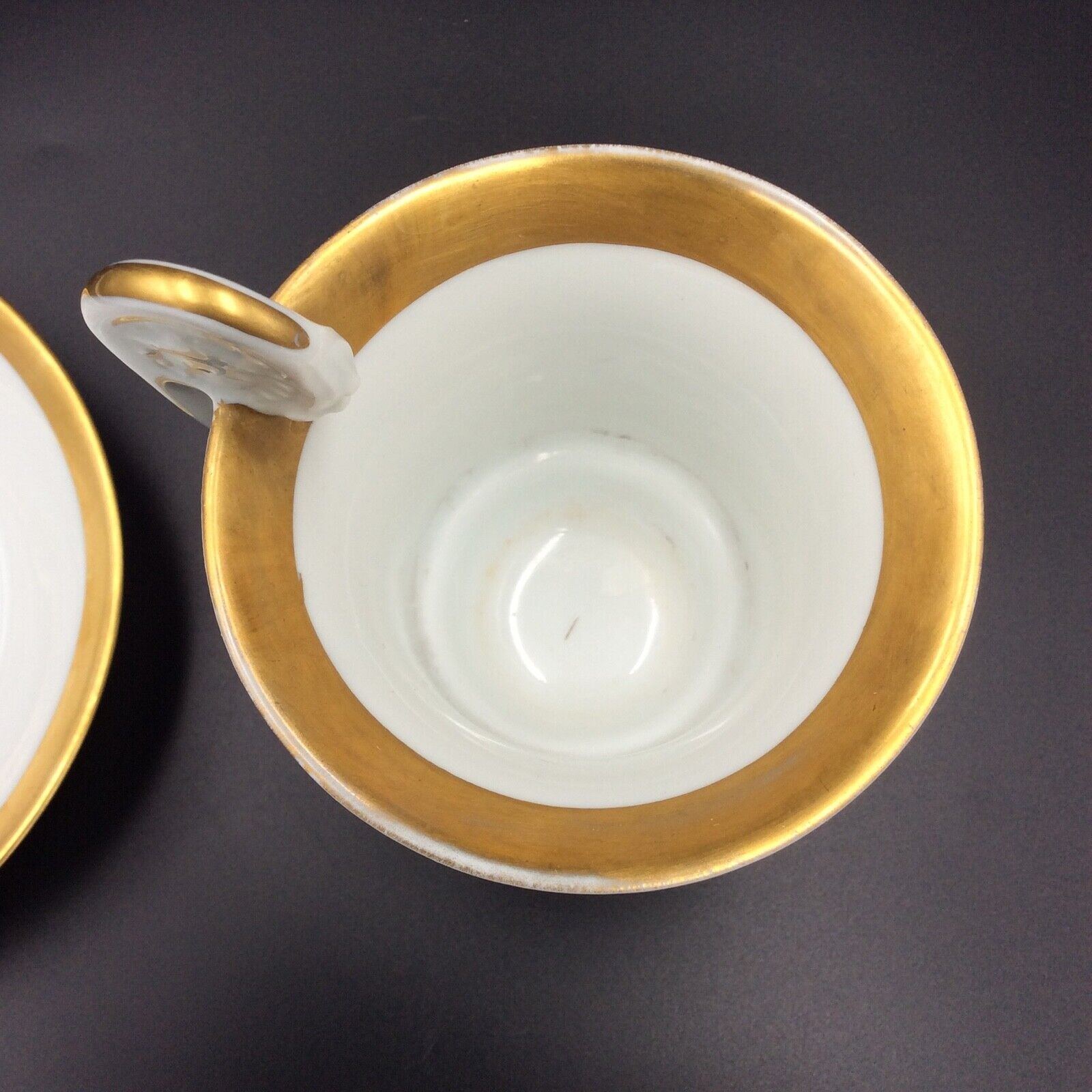 Cup and saucer empire porcelain woman's head on the golden net socket xixè b