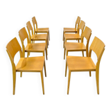 Vintage beech dining chairs, 1980s, set of 8