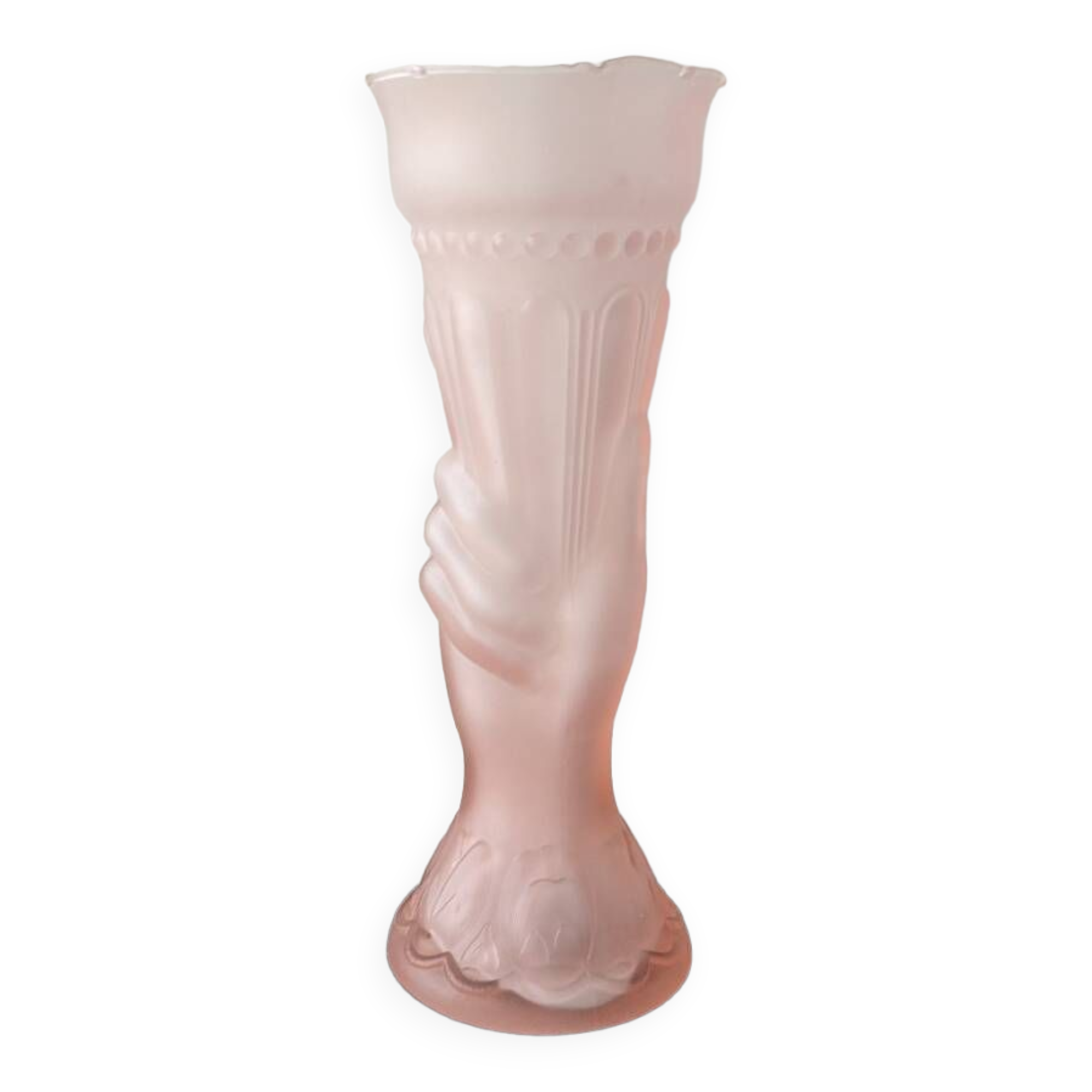 Art deco molded glass vase